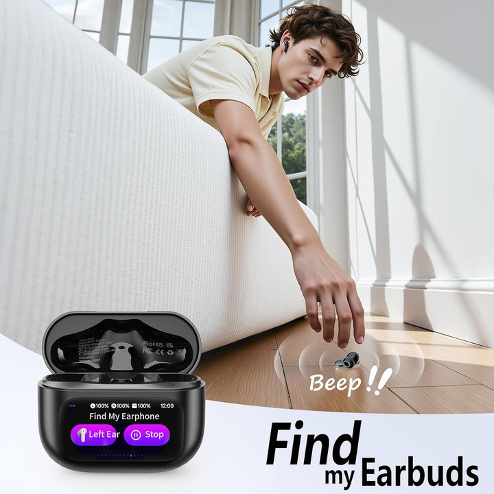 Touchscreen Bluetooth Kopfhörer, 2026 In Ear Kopfhörer Kabellos Bluetooth 5.4 mit ANC+ENC Noise Canc
