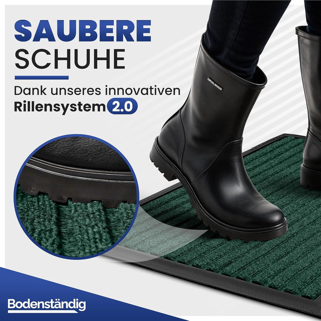 Fussmatte aussen - extrem rutschfest & langlebig - Fussabtreter aussenbereich Green 80x120cm - Türma