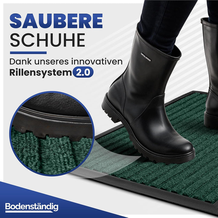 Fussmatte aussen - extrem rutschfest & langlebig - Fussabtreter aussenbereich Green 80x120cm - Türma