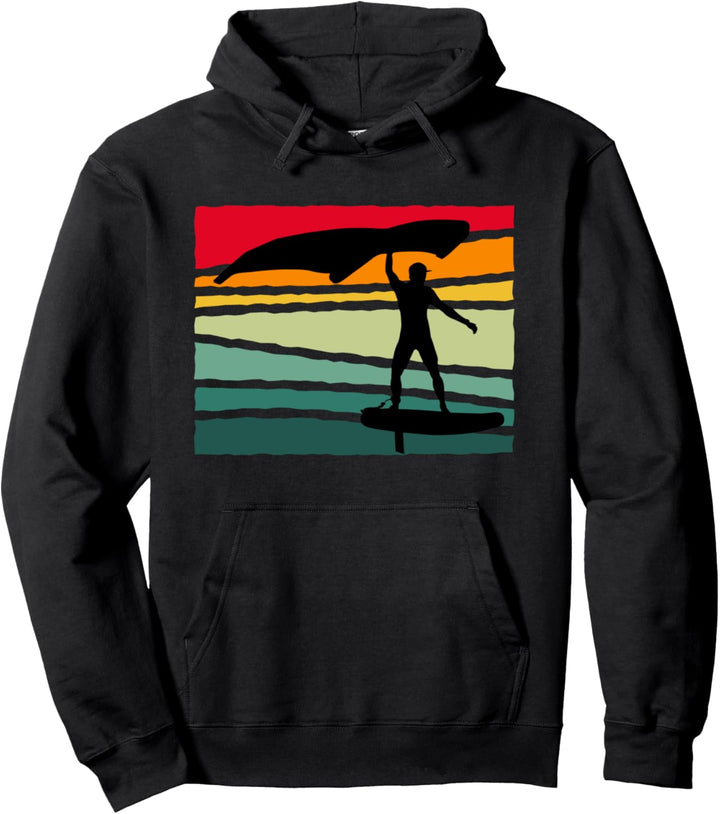 Vintage Wing Folie Wing Surf Wingfoiler Wingsurfer Pullover Hoodie