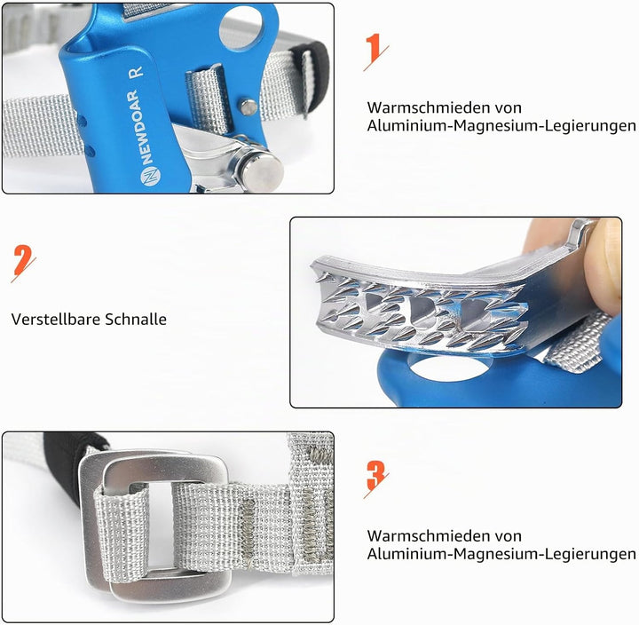 NewDoar Foot Ascender Riser Klettern Baum Baumpfleger Bergsteigen Abseilen Quick Step Ausrüstung Kle