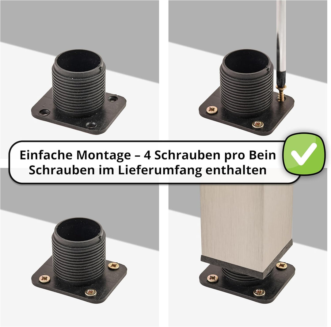 Alusfera Möbelfüsse Metall Tischbeine Höhenverstellbar Verstellbare Möbelfuss Sofafuss Sockelfuss Al