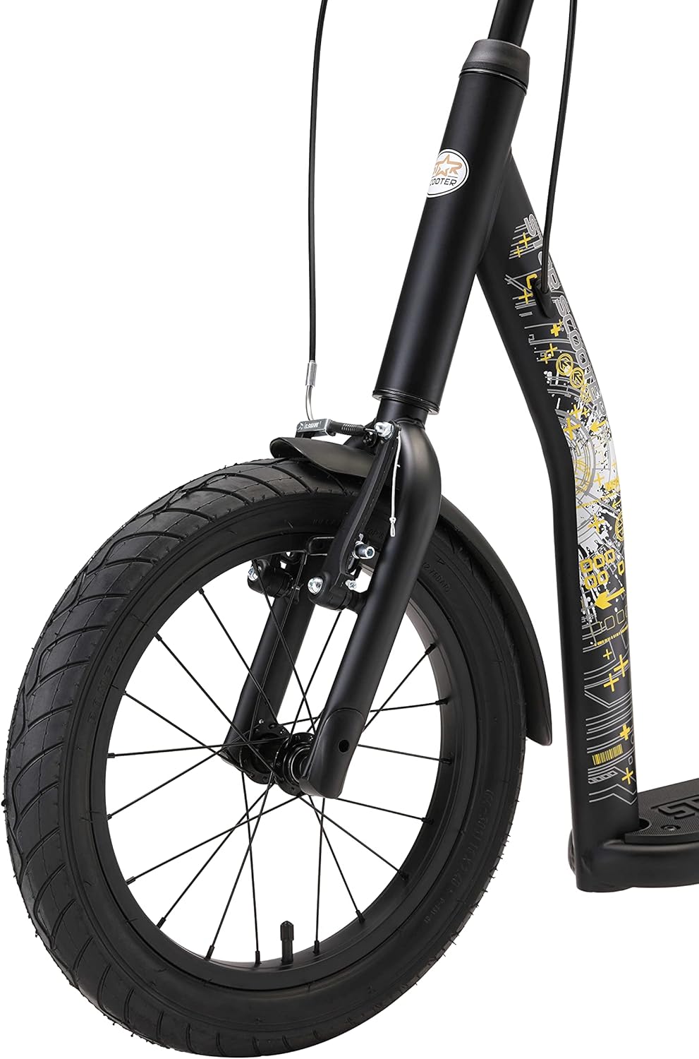 STAR SCOOTER Kinder Tret Roller ab 8 Jahre | City Kick Scooter Luftreifen Höhenverstellbar 16 Zoll N