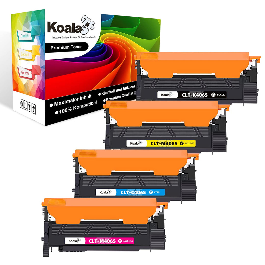 Koala Kompatibel Tonerkartusche Ersatz für Samsung CLT-K406S CLT-P406C für Xpress C460W C460FW C410W