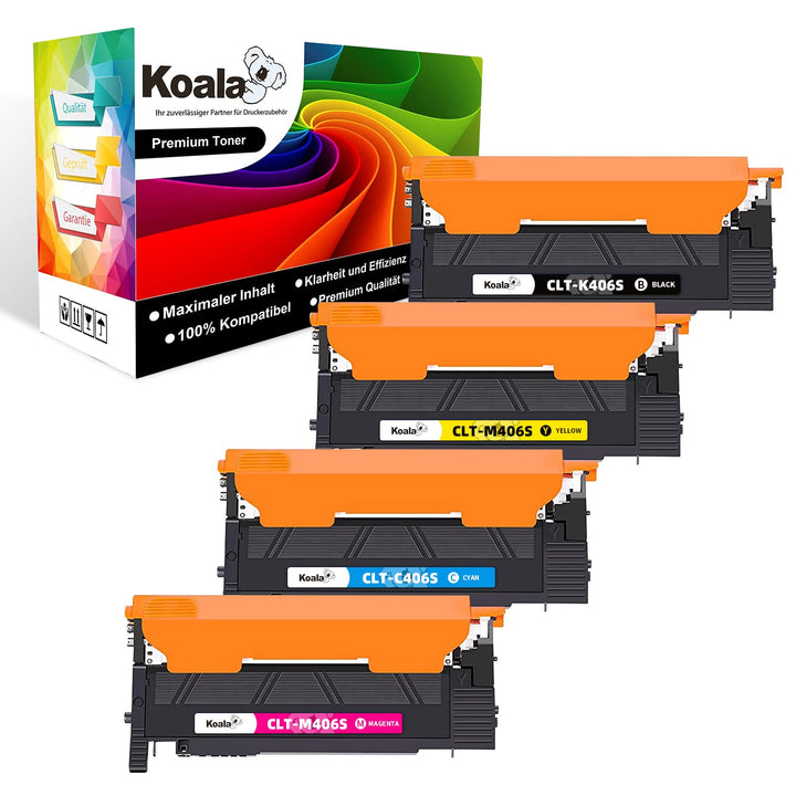 Koala Kompatibel Tonerkartusche Ersatz für Samsung CLT-K406S CLT-P406C für Xpress C460W C460FW C410W