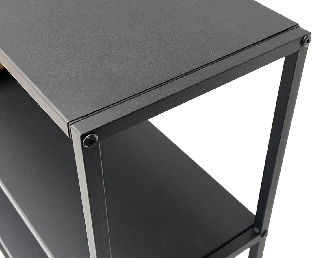 DanDiBo Konsolentisch Metall Schwarz Schmal mit 3 Ebenen Modern 140x70x25 cm Regal Stehend Standrega