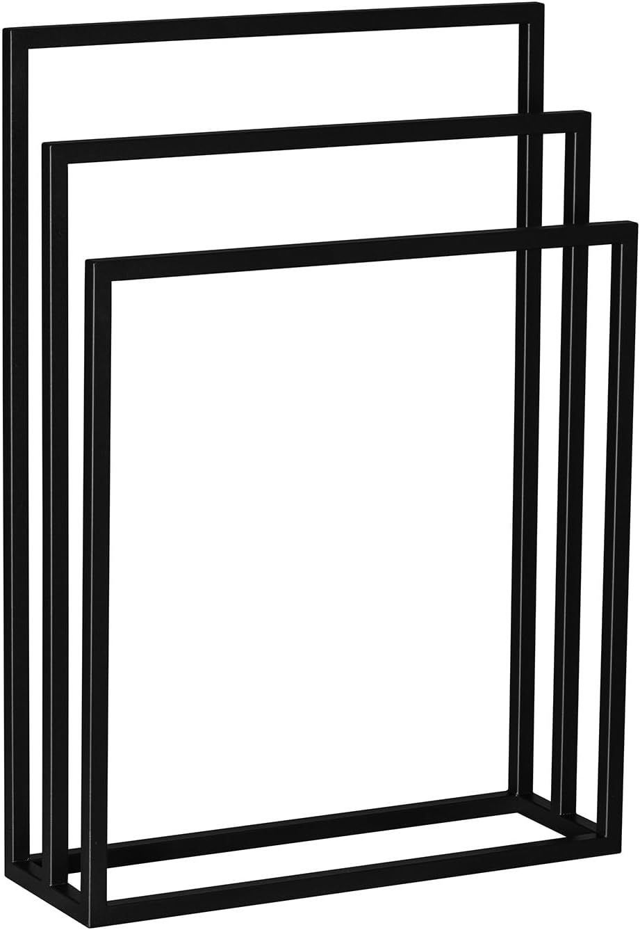 Stabiler Handtuchständer Handtuchhalter 2 oder 3 Arme schwarz Weiss Breite 40 cm - Keine Montage nöt