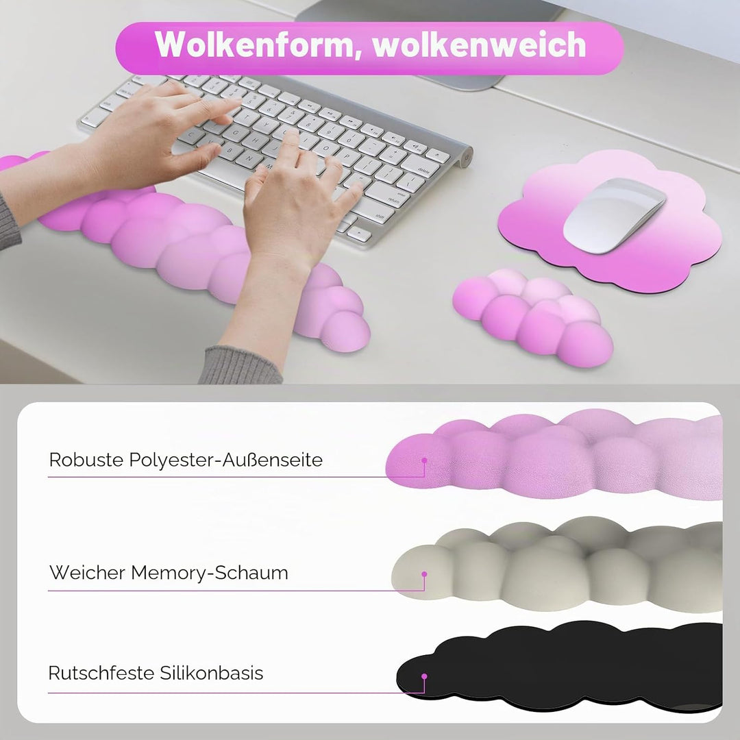 MoKo Wolke Handgelenkauflage, Ergonomisch Weich Cloud Handauflage Tastatur Maus Handballenauflage Se