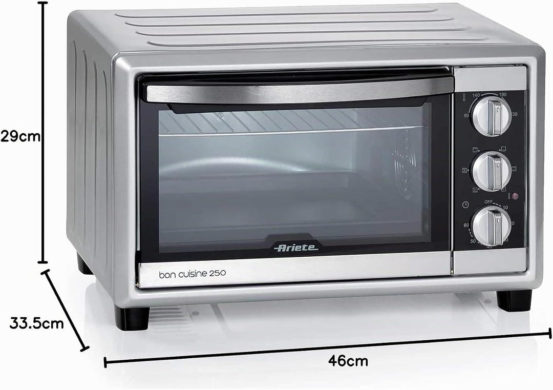 Ariete 984 freistehend Elektro 25L 1500 W schwarz, silber 0.00 Silber,schwarz, 0.00 Silber,schwarz