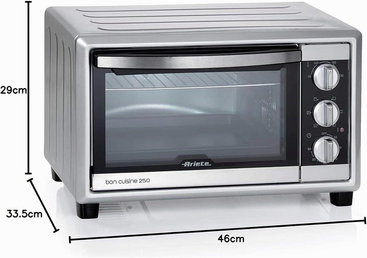 Ariete 984 freistehend Elektro 25L 1500 W schwarz, silber 0.00 Silber,schwarz, 0.00 Silber,schwarz