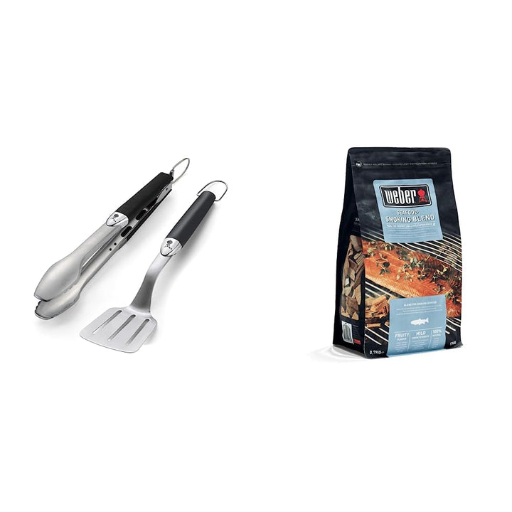 Weber 6645 Original Portable 2-Piece Stainless Steel Tool Set &amp; 17665 Räucherchips Meeresfrüchte, 70