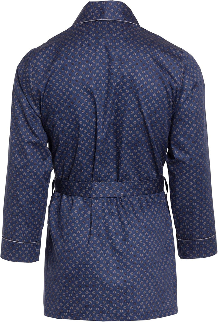 Herren Morgenmantel – kurz – Bademantel Revise RE-509 - Elegant - 100% Baumwolle M Dunkelblau C10, M