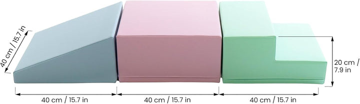 IGLU SOFT PLAY Set mit 3 Schaumstoffblöcken für die Motorik für Babys weich riesig aus Schaumstoff (