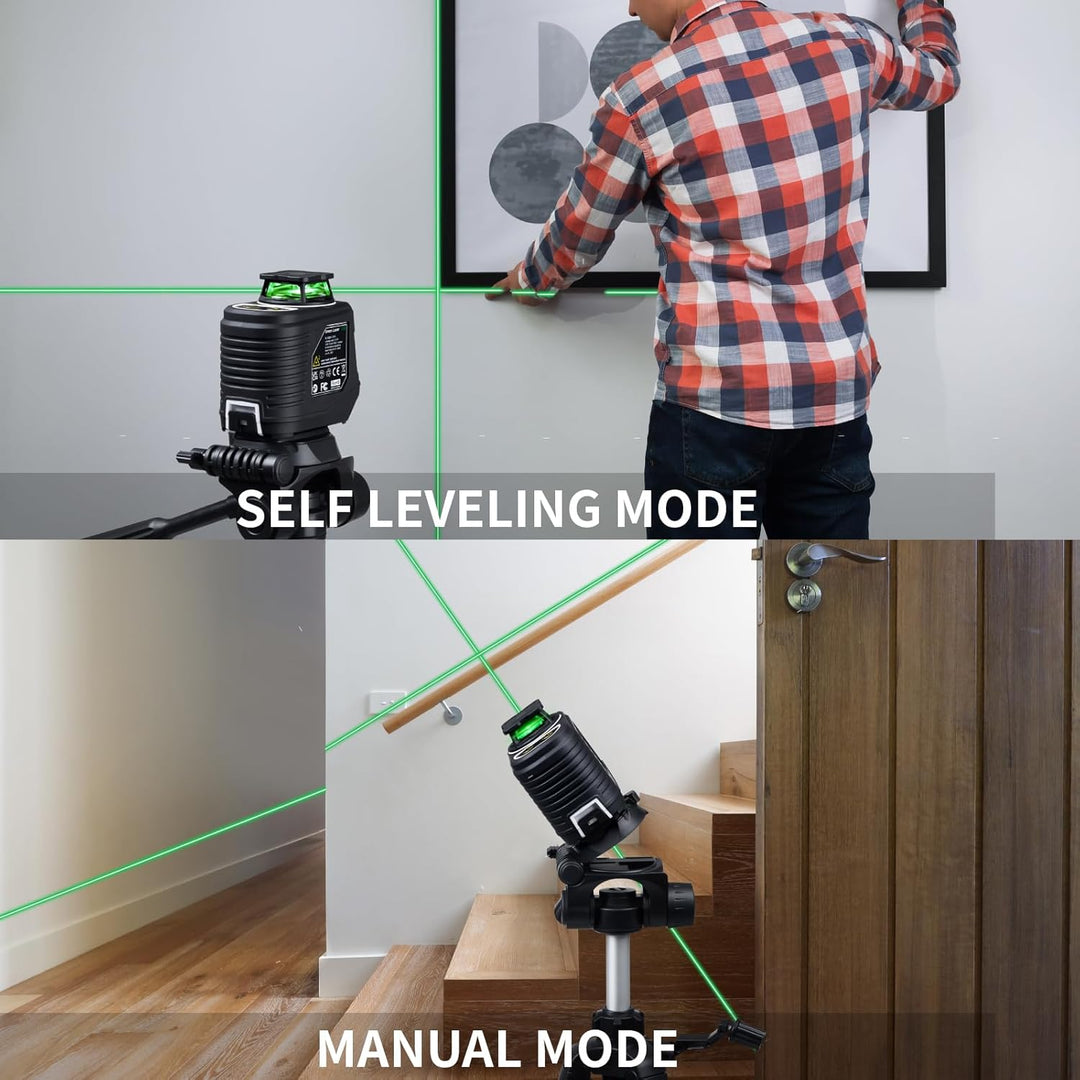 Kreuzlinienlaser mit Stativ, Firecore Selbstnivellierender Laser mit horizontalen und vertikalen Lin