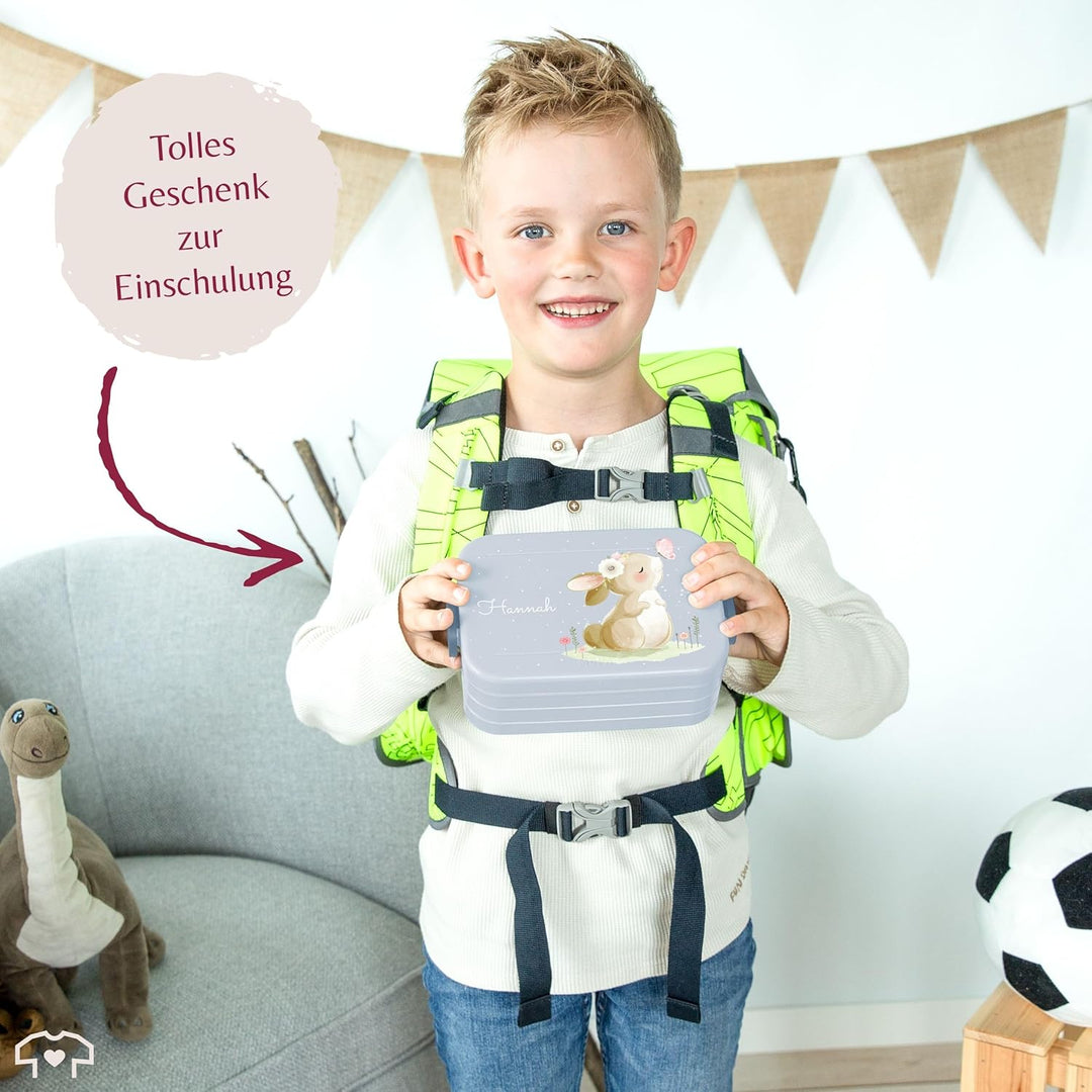 Kinder Bento Box Midi Lunchbox für Mepal Bentobox - Hasen - Brotdose Süsser Hase personalisiert I La