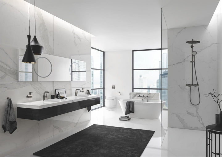 GROHE Essence | Badarmatur - Einhand-Waschtischbatterie, DN 15 M-Size | hard graphite gebürstet | 23