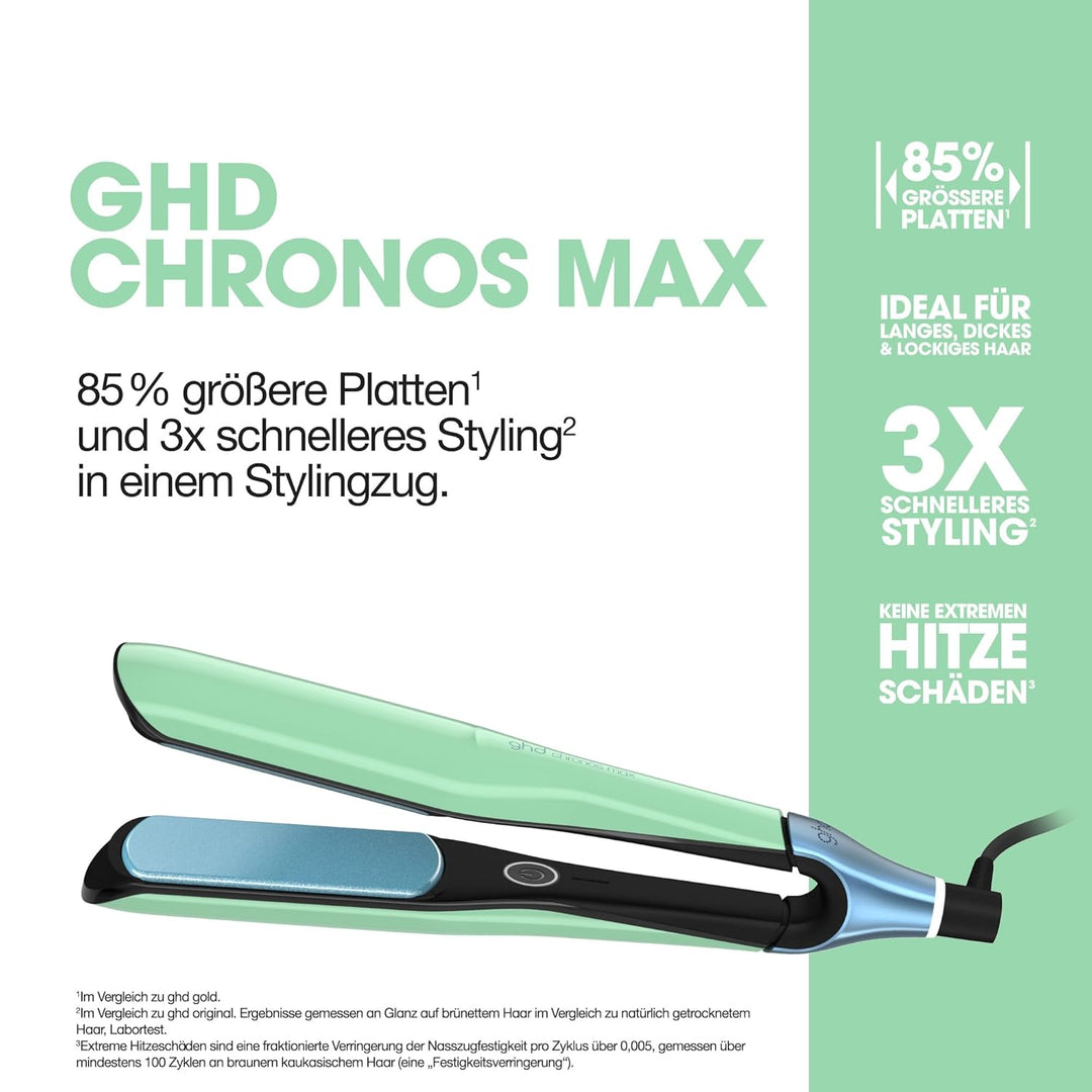 ghd chronos max Breites Glätteisen: Ideal für dickes, langes &amp; lockiges Haar, smarter Styler, 85% gr