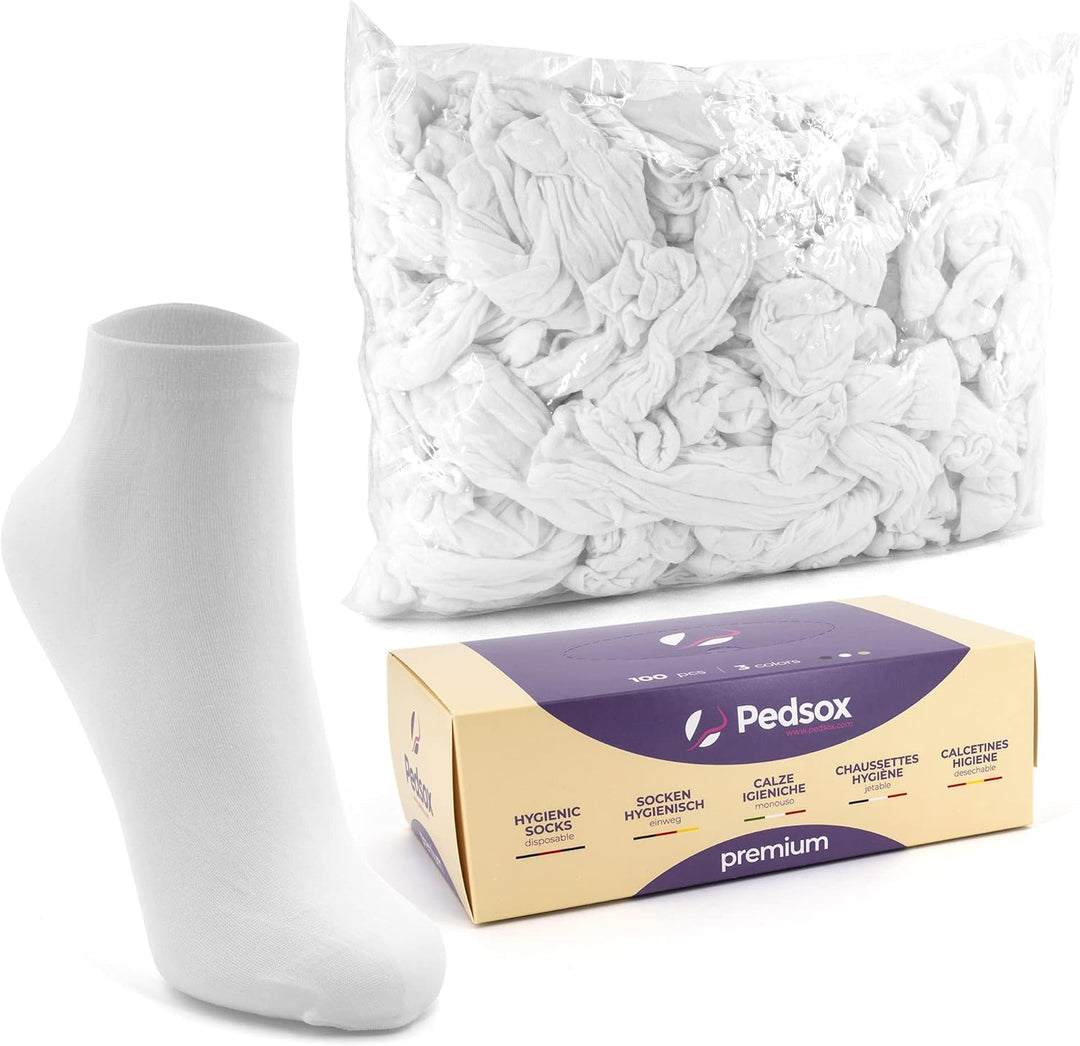 Pedsox - Nachfüllpack 200 Stück Premium Hygienische Socken Einheitsgrösse Grosse Grössen Weiss, Einh