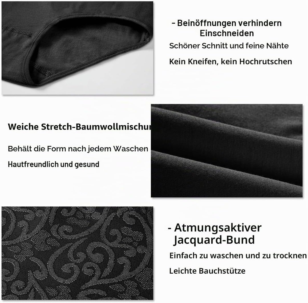Senllori Damen Unterwäsche, hohe Taille, Baumwolle, Bauchkontrolle, weiche volle Abdeckung Multipack