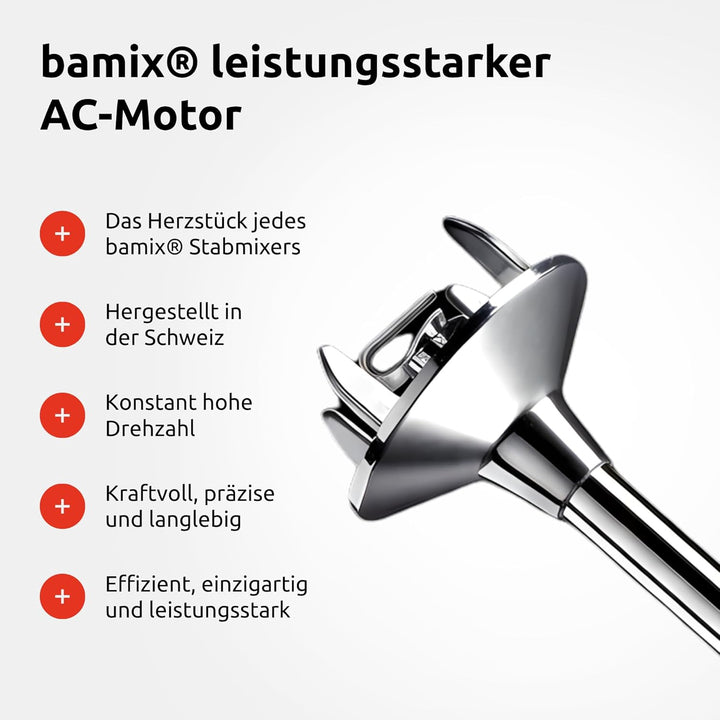 bamix Stabmixer Set M350 MAXX inkl. Multifunktions-, Fleisch-, Gemüsemesser, Quirl, Schlagscheibe au