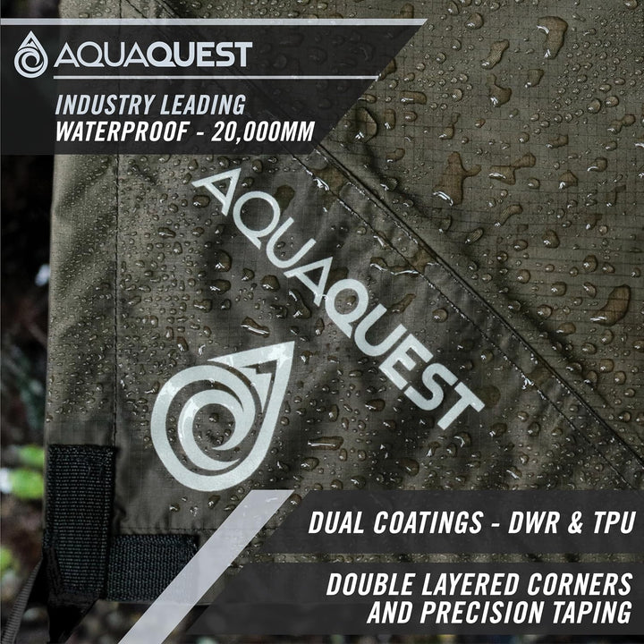 AQUAQUEST Safari wasserdichte Camping-Plane - Leichter Sonnenschutz oder Regenschutz - Wandern, Ruck