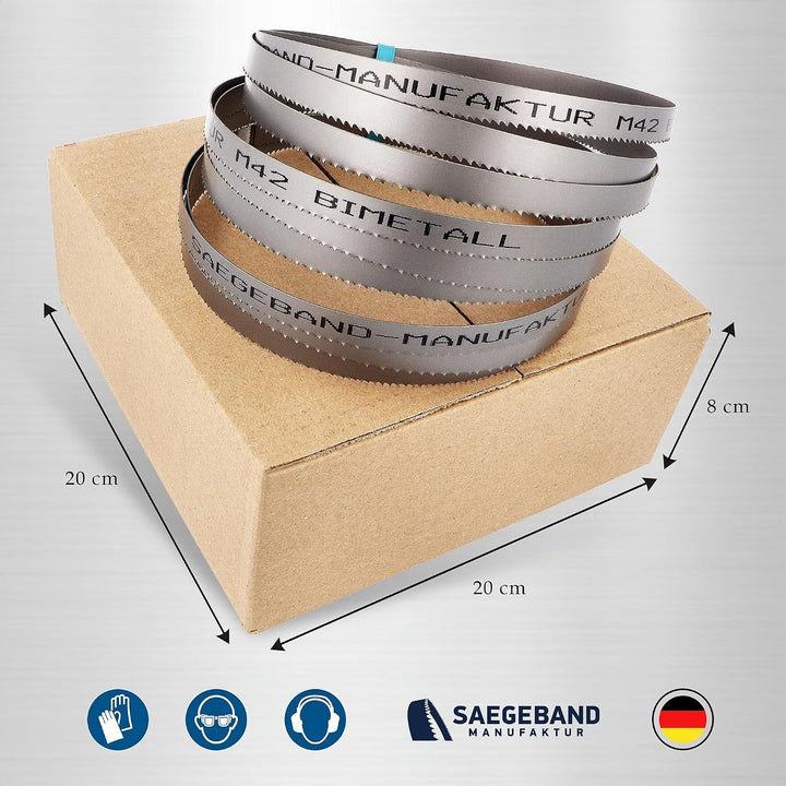 3er Pack M42 HSS Bimetall Sägeband 1638 x 13 x 0,65 mm mit 8/12 ZpZ