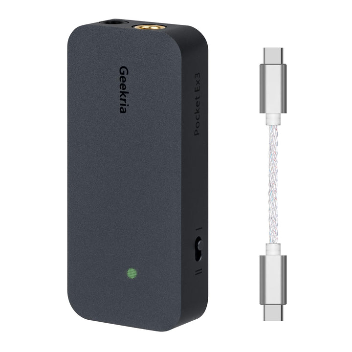GEEKRIA Tragbarer USB-C-Kopfhörer-Verstärker, 4,4 mm symmetrischer Ausgang und 3,5 mm Stereo-Ausgang