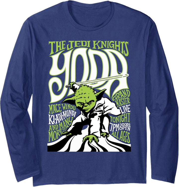 Star Wars Yoda The Jedi Knights Text Poster Langarmshirt