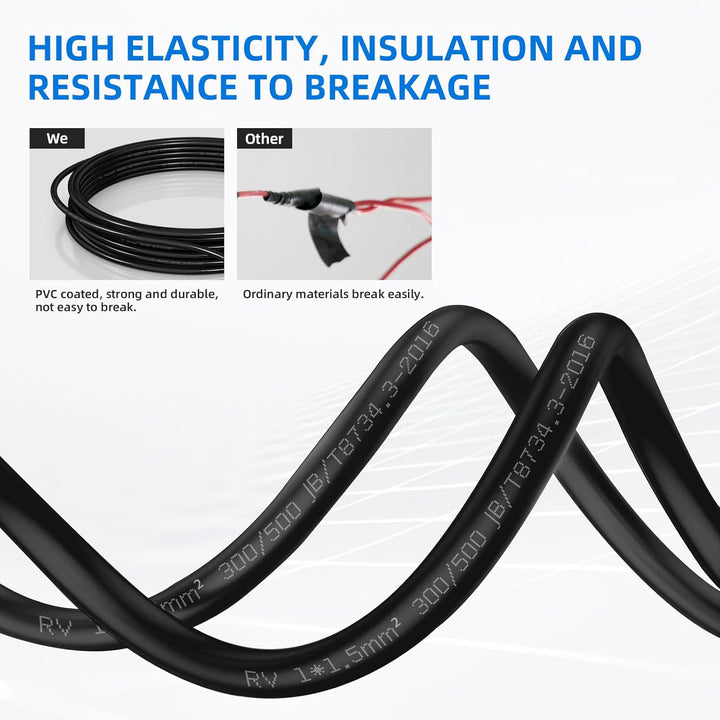 Fahrzeugleitung 1,5 mm² FLRY B asymmetrisch KFZ Kabel Litze Aderleitung flexibel Kupferkabel schwarz
