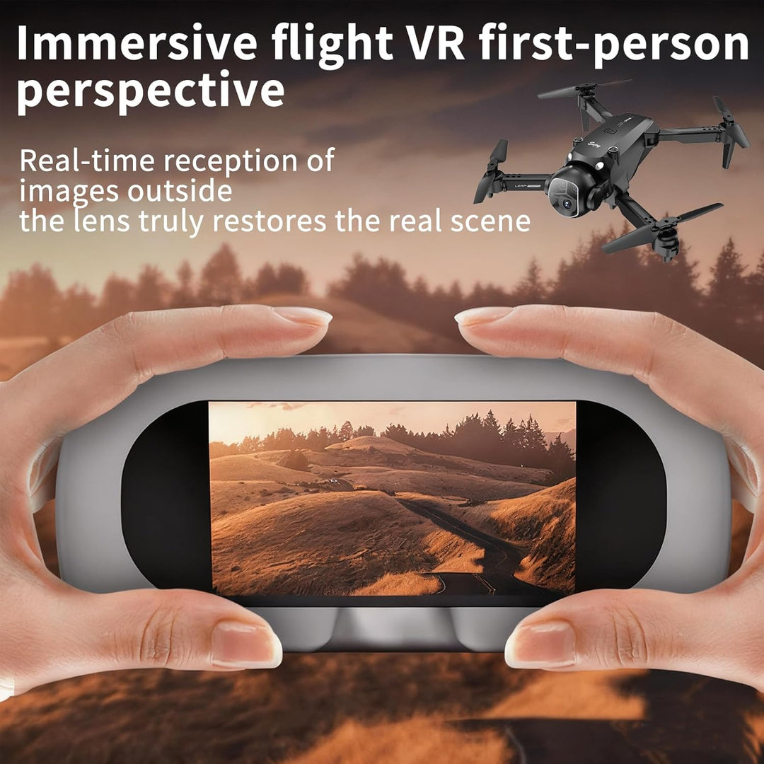 OBEST Drohne mit Kamera und VR Brille, Faltbare Mini FPV Drone mit Dual Kamera, 360° Rolle, Headless
