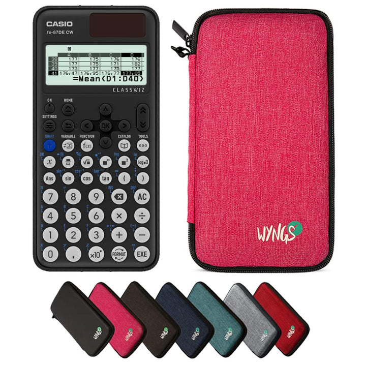 CALCUSO Sparpaket: Casio FX-87DE CW ClassWiz technisch-wissenschaftlicher Schulrechner + WYNGS Schut