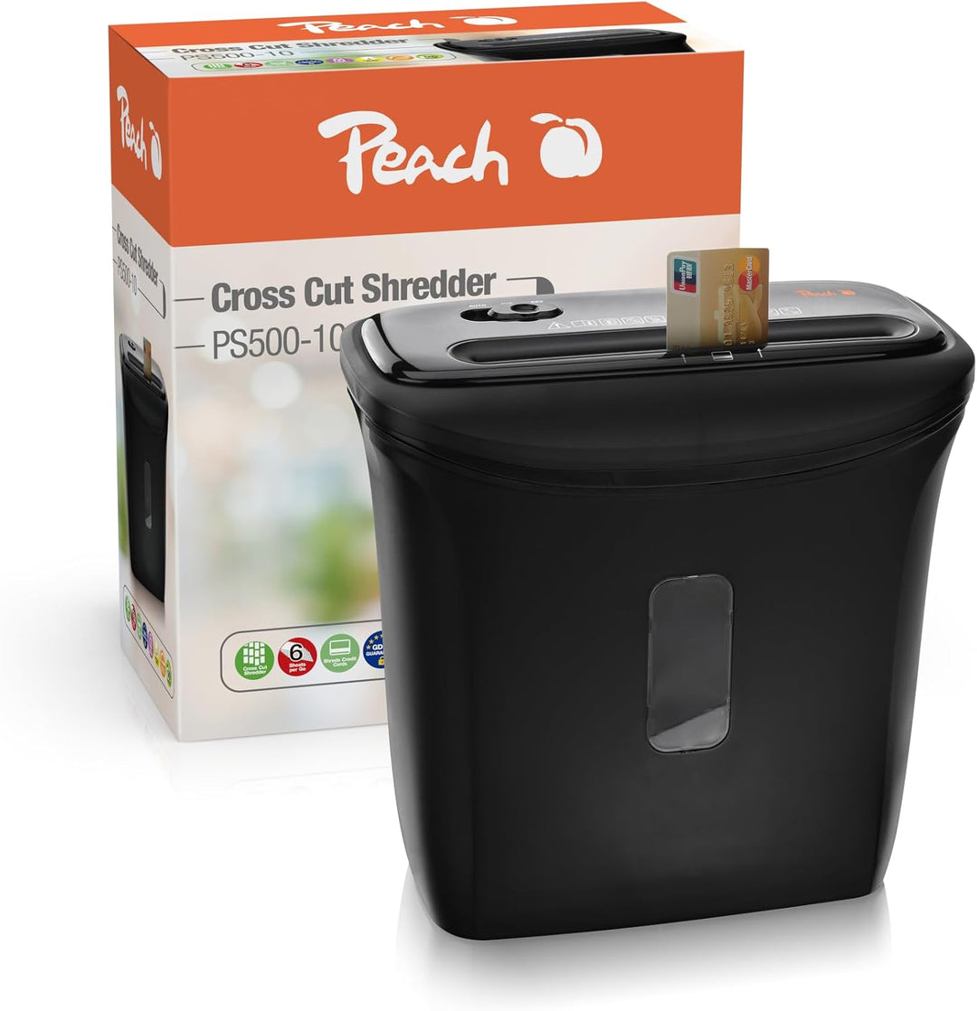 Peach Partikelschnitt Aktenvernichter - 5 Blatt - 11 Liter / 80 DIN A4-4 x 28 mm Partikelgrösse (P-4