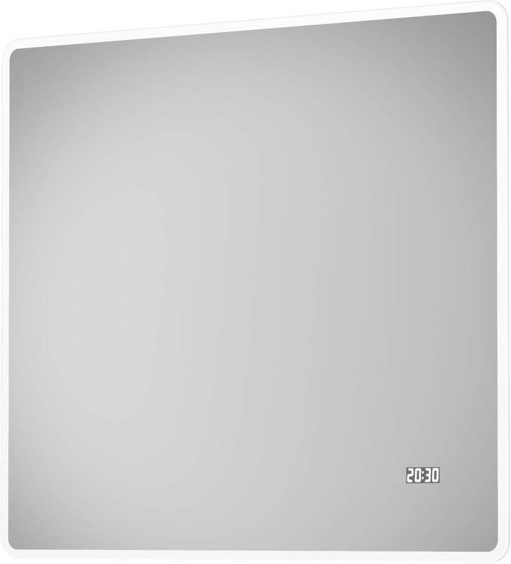 Talos Sun Badspiegel mit Beleuchtung – LED Badezimmerspiegel 80x70 cm – Wandspiegel mit LED Lichtumr