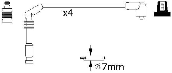 Bosch 0986357126 - Zündleitung - 4er Set