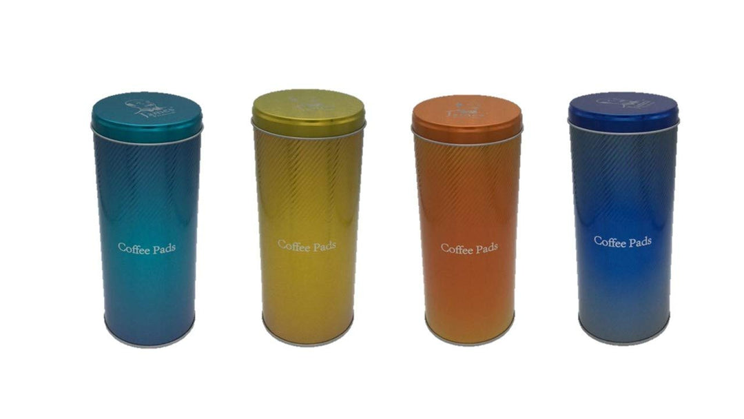 Kaffeepaddose -4er Set- Vintage Farbe Kaffee Material Metall