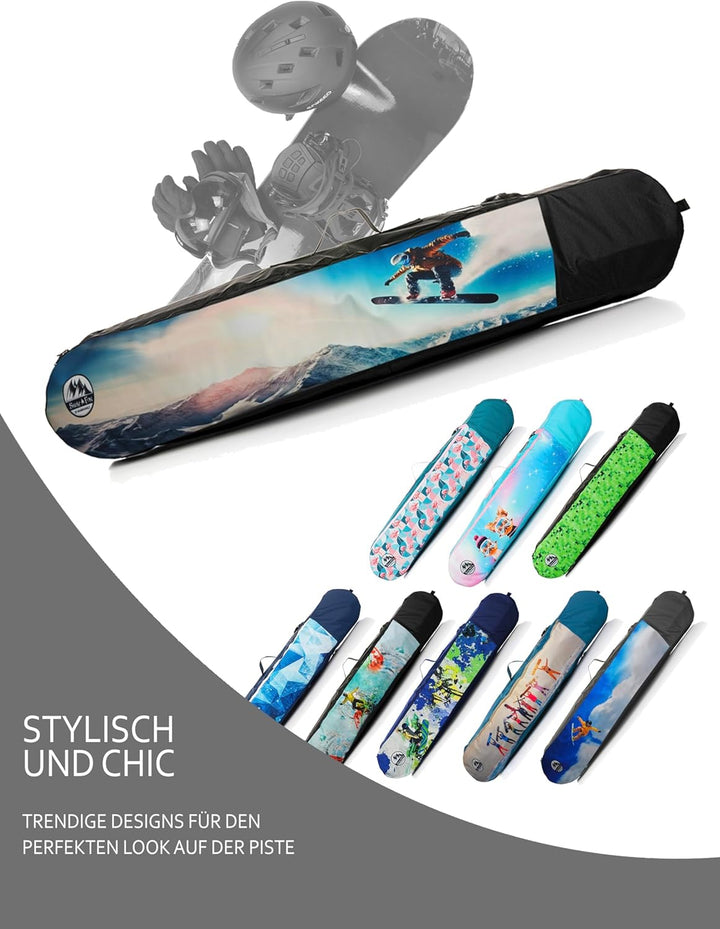 BAMBINIWELT Kinder Snowboardrucksack, Snowboardtasche, Stauraum für Helm, Schuhe &amp; Handschuhe, Board