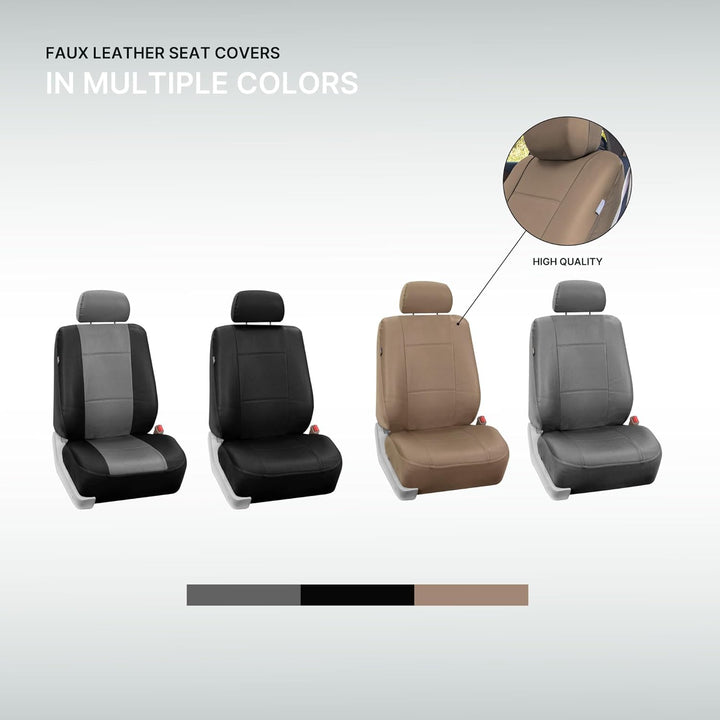 FH Group PU001GRAYBLACK102 Universal Fit Front Set Grau/Schwarz Autositzbezüge, passend für die meis