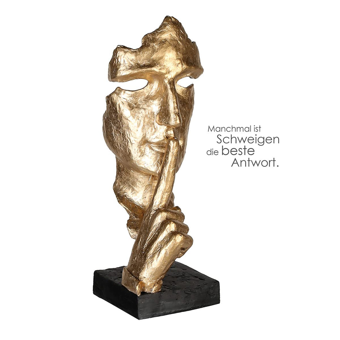Casablanca Deko Skulptur Silence Poly - goldfarben - Höhe 39 cm Höhe 39 cm Goldfarben, Schwarz, Höhe