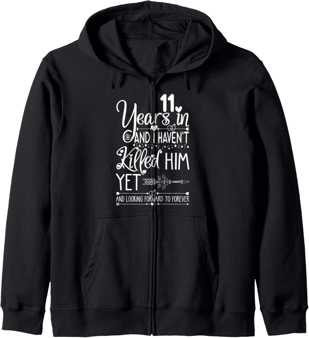 11th Wedding Anniversary for Her & Wife 11 Years of Marriage Kapuzenjacke