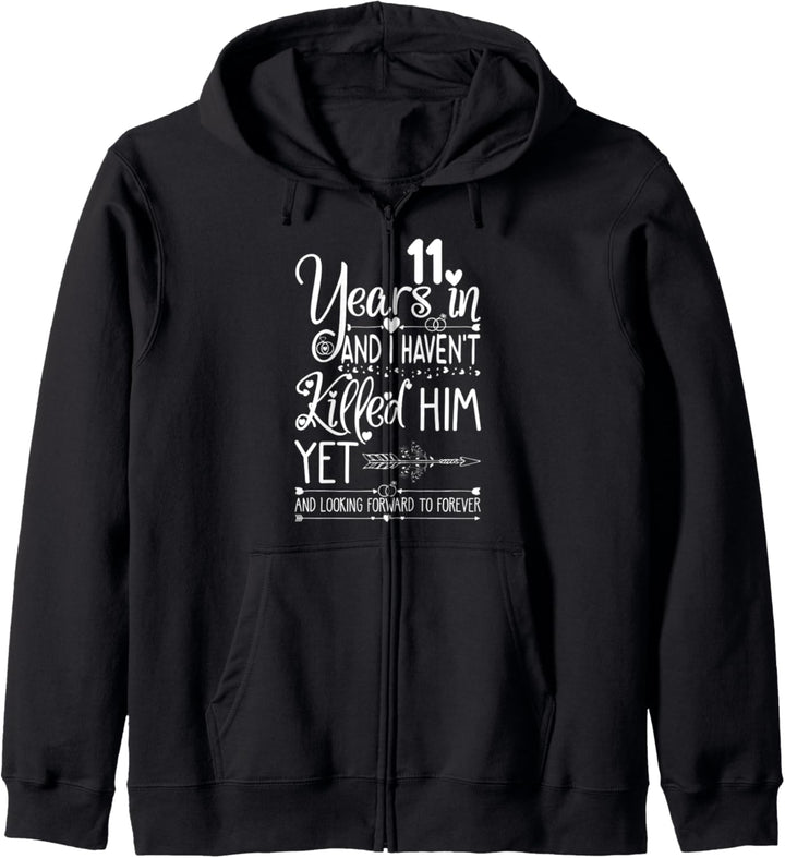 11th Wedding Anniversary for Her & Wife 11 Years of Marriage Kapuzenjacke
