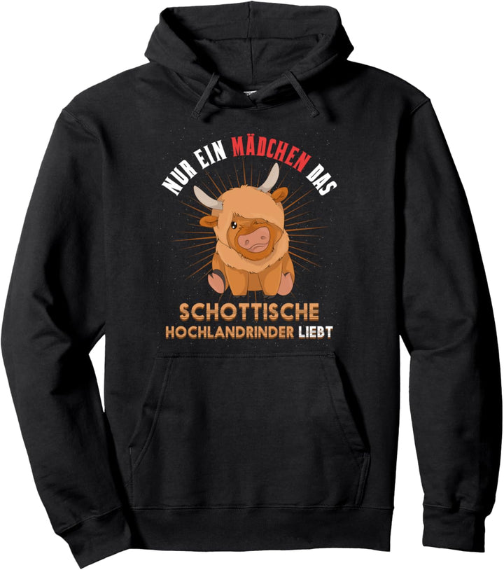 Schottisches Bauernhof Tier Hochlandrind Damen Mädchen Pullover Hoodie