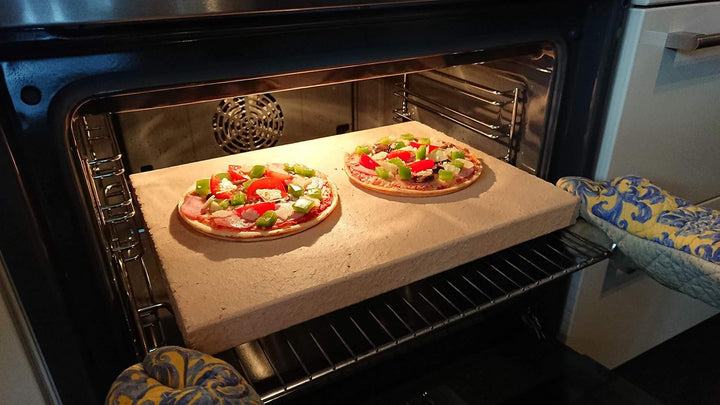 Pizzastein Brotbackstein Flammkuchenplatte aus Speicherschamotte, Für E-Herde
