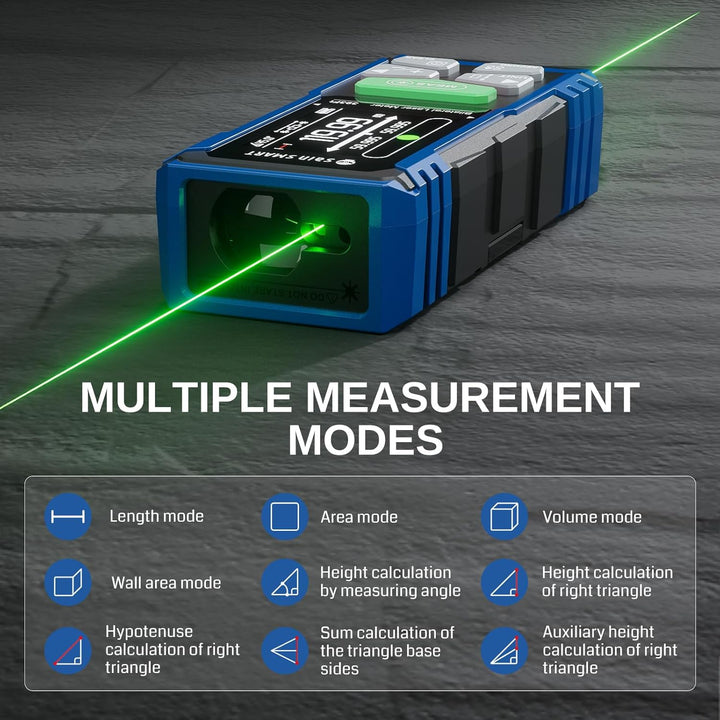 SainSmart Dual-Laser-Entfernungsmesser, 120 m, wiederaufladbarer Entfernungsmesser mit beleuchtetem