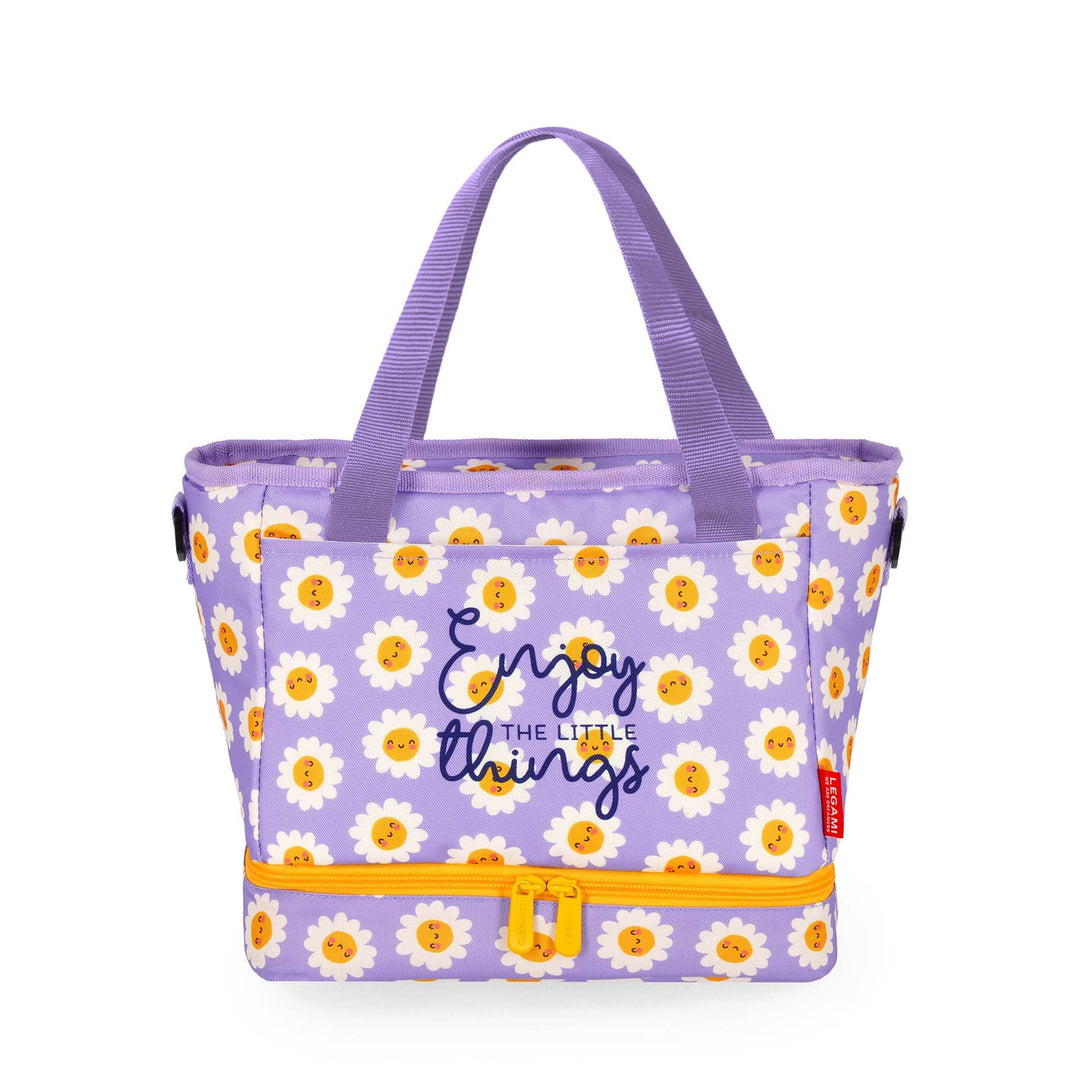 Legami - Lunchbag Daisy, Isolierte Tasche für das Mittagessen, Geräumige Lunchbox 10,8 Liter, Verste