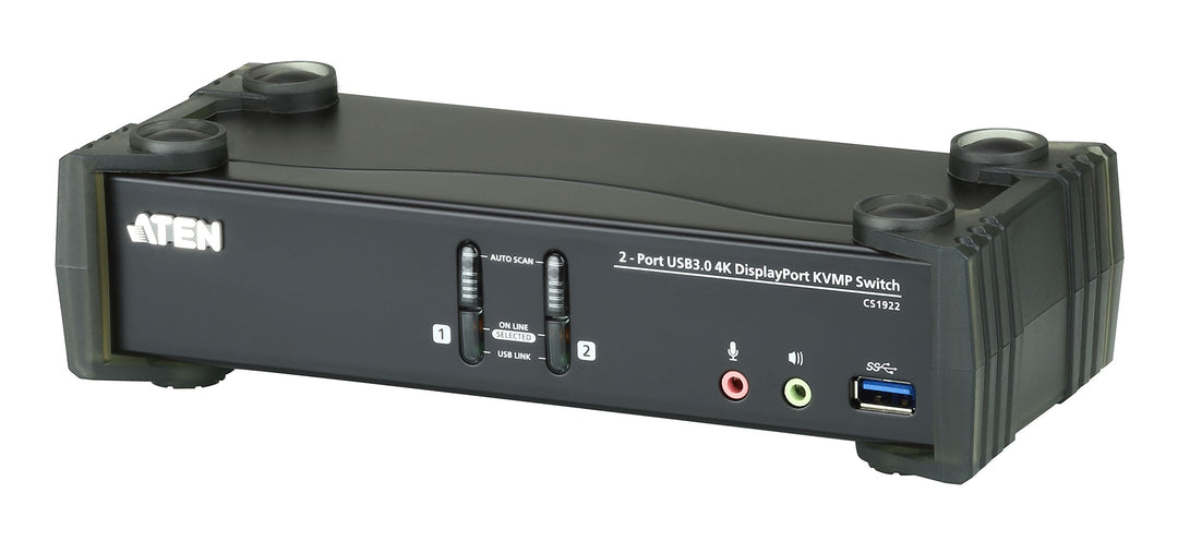ATEN CS1922 2-Port USB 3.0 4K DisplayPort KVM Switch Schwarz