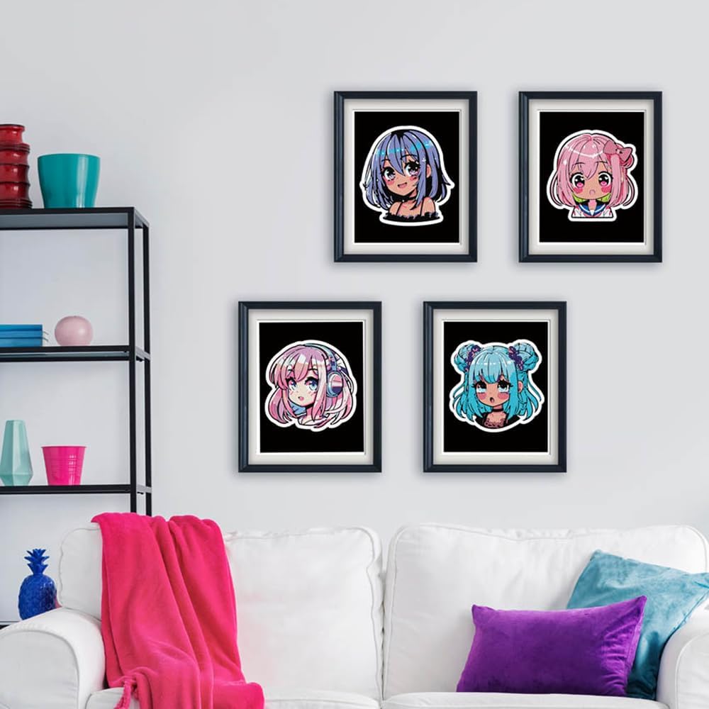 DIAMOND DOTZ DOTZIES 2594444 Original 5D Diamond Painting Set, Neon Anime Mädchen, 4 bunte Diamant-B