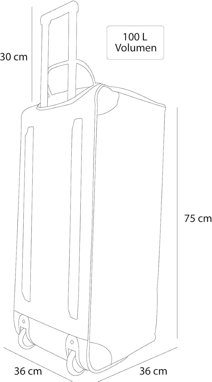 Jumbo Reisetasche XXL Trolly mit Rollen aus robustem Material Farbe Federn / 100 Liter Federn / 100