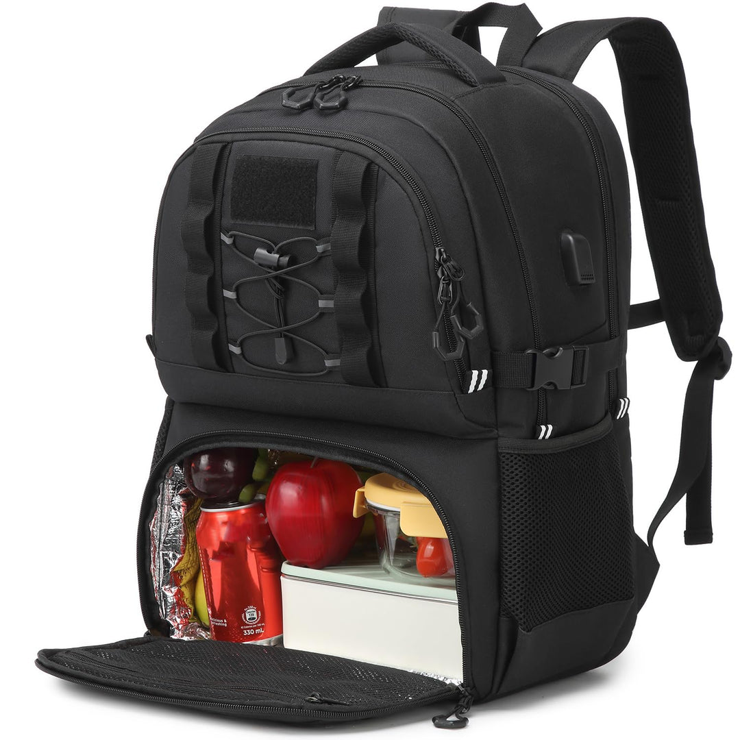 Herren Arbeit Rucksack mit Kühlfach 17 Zoll Laptop Rucksack mit USB Ladeanschluss Lunchrucksack für
