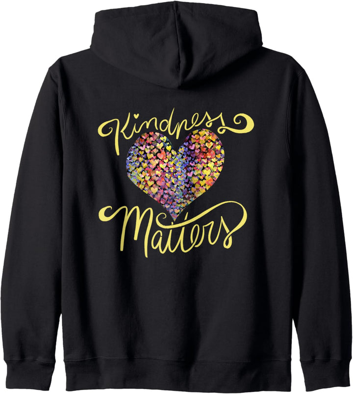 Kindness Matters Heart Sei nett Regenbogenherz Liebe Spass Kapuzenjacke