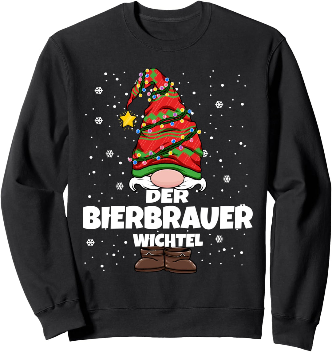 Bierbrauer Weihnachts-Wichtel Bier Design Damen Herren Sweatshirt